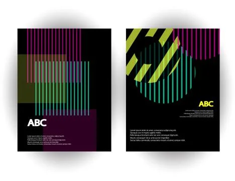 Original Presentation templates. Set of vector abstract posters with geometri Stock Illustration