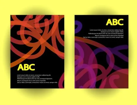 Original Presentation templates. Set of vector abstract posters with geometri Stock Illustration