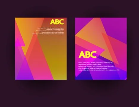 Original Presentation templates. Set of vector abstract posters with geometri Stock Illustration