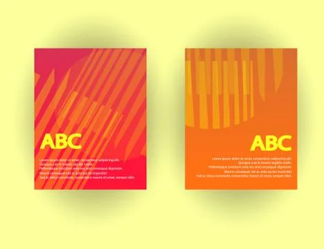 Original Presentation templates. Set of vector abstract posters with geometri Stock Illustration