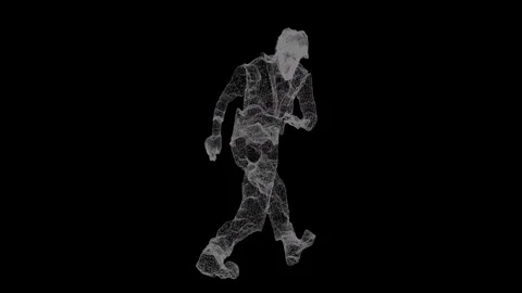 An original pulsating walking man logo. Stock Footage 302168898