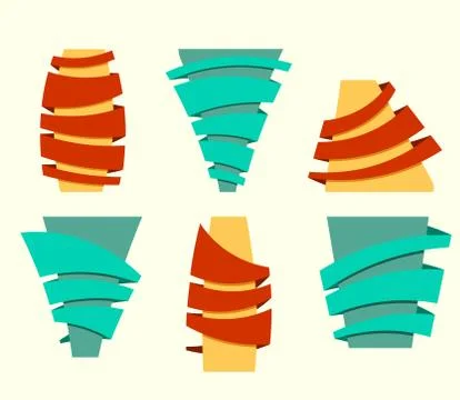 Original ribbon set. Vector illustration. Ribbons banners colorful design Stock Illustration