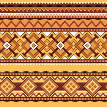 Original seamless pattern of stripes with geometric ornament in ethno style. Stock Illustration