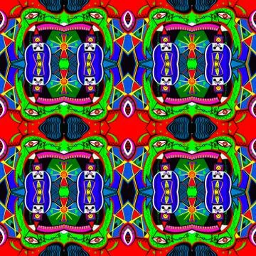 Original seamless square composition with abstract painting Stock Illustration