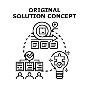 Original solution concept developing process and problem solving Stockillustratie