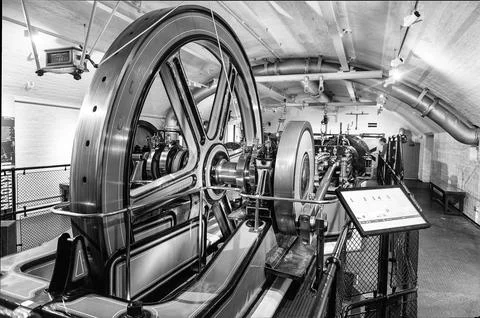 Original steam engine of Tower Bridge, London, England, UK Stock Photos