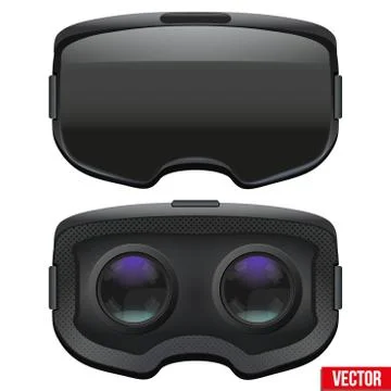 Original stereoscopic 3d VR headset inside Stock Illustration