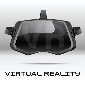 Original stereoscopic 3d vr virtual reality headset. Front view. Stock Illustration