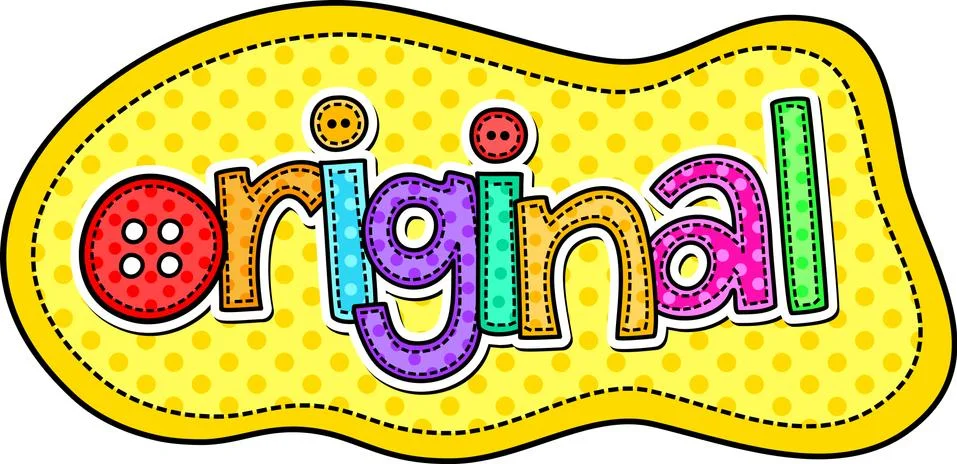Original Stitch Text Label Stock-Illustration