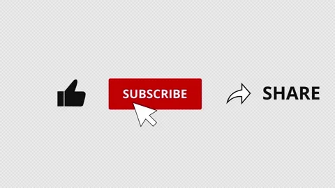Original Subscribe Like Share CURSOR on white 2022 Transparent background Stock Footage 182828608