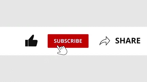 Original Subscribe Like Share on White with Hand cursor 2022 Transparent Stock Footage 186496022