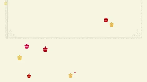 Original treat menu identity mark concept with vintage cupcake illustration over Stock Footage 132915016