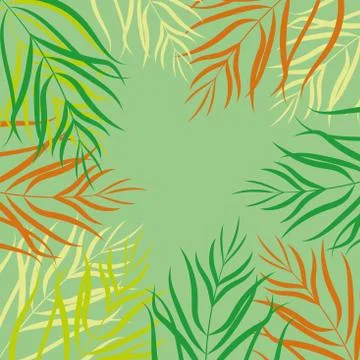 Original  tropical pattern with bright leaves  on a pastel background. Stock Illustration