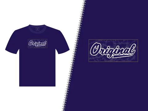 Original Vector Navy Blue T Shirt Design 스톡 일러스트