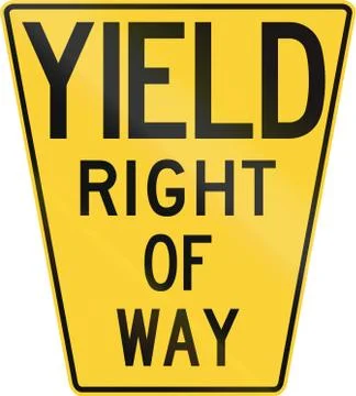 Original version of the Yield Sign in the United States with the keystone sha Stock Illustration