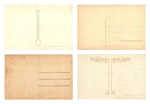 Original Vintage Backside POSTCARDS with space for Correspondence and Address Stock Photos