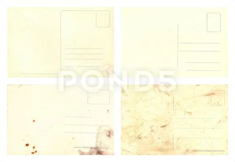 Original Vintage Backside POSTCARDS with space for Correspondence and Address Stock Photos