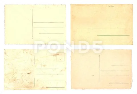 Original Vintage Backside POSTCARDS with space for Correspondence and Address Stock Photos
