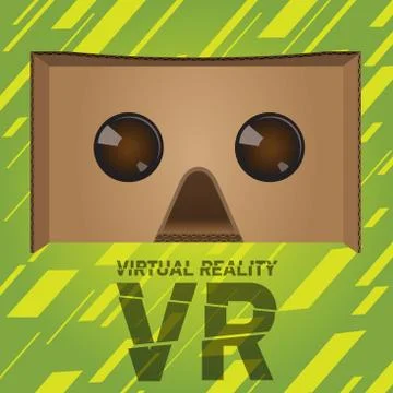 Original virtual reality cardboard headset device イラスト素材