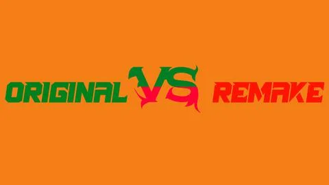 Original VS Remake Poster Text Letter Stylish Font HD Photo Background Wallpa Stock Illustration
