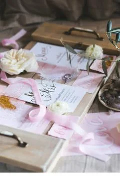 Original wedding invitation 38 Stock Photos