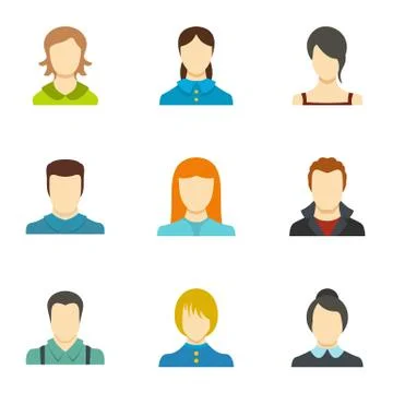 Originality icons set, flat style Stock Illustration