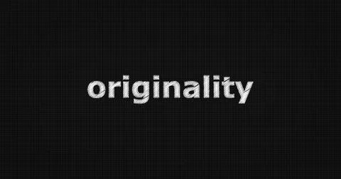 ORIGINALITY text on board Stock Illustration
