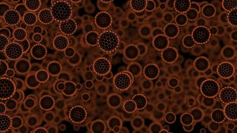 Origins of life concept. Design. Spawn or bacterium float in liquid substance. Ilustración de archivo
