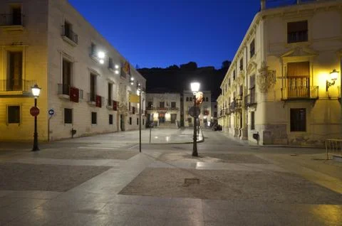 Orihuela at night Stock Photos