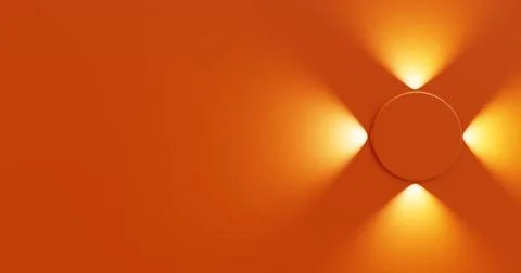 Oringe Abstract 3D Render Four Round Light Shape Stock Illustration