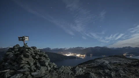 Orion constellation over mountain landscape Stock Footage 250804845