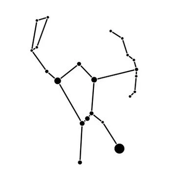 Orion constellation on white background Stock Illustration