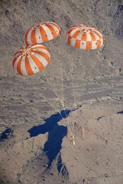 An Orion parachute development test takes place at U.S. Army Yuma Stock Photos