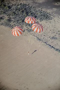 An Orion parachute development test takes place at U.S. Army Yuma Stock Photos