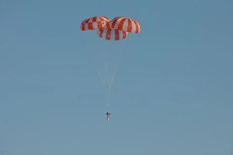 An Orion parachute development test takes place at U.S. Army Yuma Stock Photos