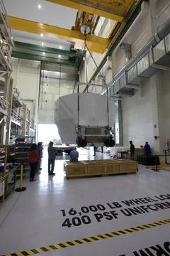 The Orion service module structural test article for Exploration Mission-1... Stock Photos