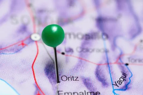 Oritz pinned on a map of Mexico Foto stock