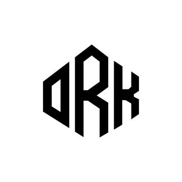 ORK letter logo design with polygon shape. ORK polygon and cube shape logo .. Stock Illustration