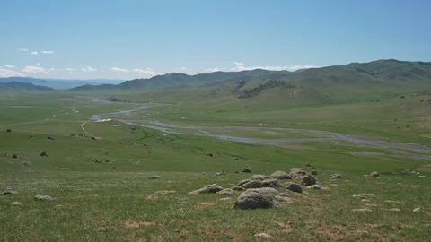 Orkhon river mongolia Video stock 93130379