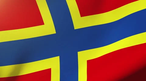 Orkney Islands flag waving in the wind. Looping sun rises style.  Animation loop Video stock 48332474