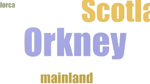 Orkney Wordcloud Animated Isolated On White 스톡 동영상 103098338