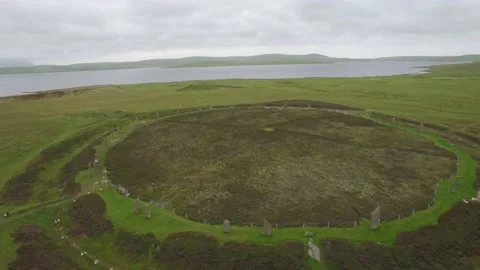 Orkneys Neolithic Ring of Brodgar Stock Footage 176268210