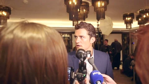 Orlando Bloom attends screening of his new film in London - GVs + Interviews Stock Footage 148667561