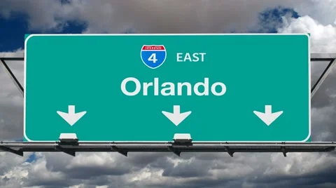 Orlando Interstate 4 Freeway Sign Time Lapse Stock Footage