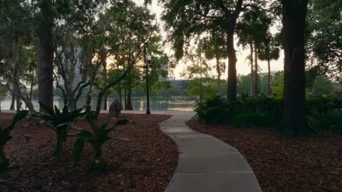 Orlando Lake Eola Sunset 7 Stock Footage 276998136