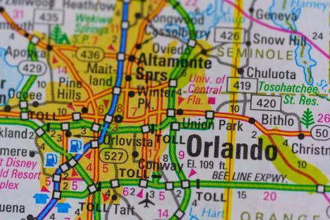 Orlando Map Stock Photos