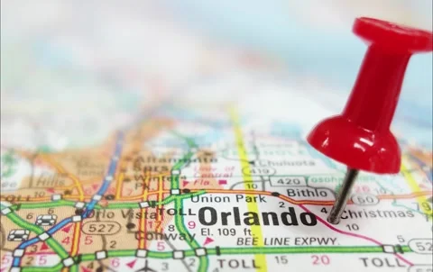 Orlando map zoom Stock Footage 279264995