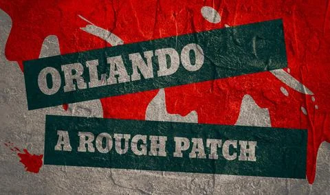 Orlando a rough patch text Orlando a rough patch text. Concrete textured b... Stock Photos