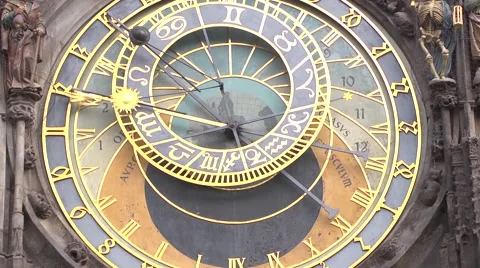 The Orloj clock in the central square of Prague Stock Footage 41436041