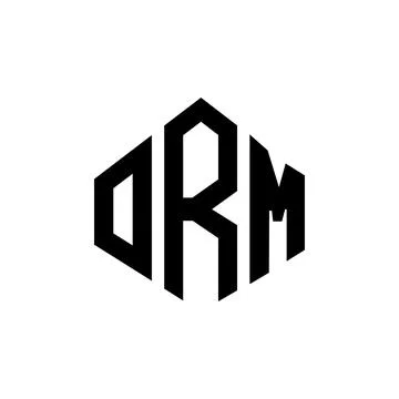 ORM letter logo design with polygon shape. ORM polygon and cube shape logo .. Stock Illustration